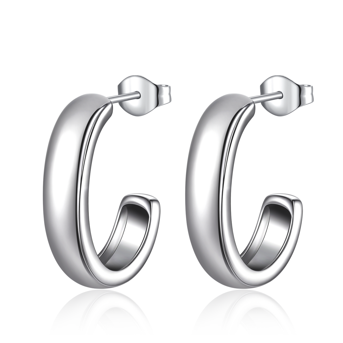 Boucles d'oreilles Demi-anneau J - LaMaisonDesBijoux
