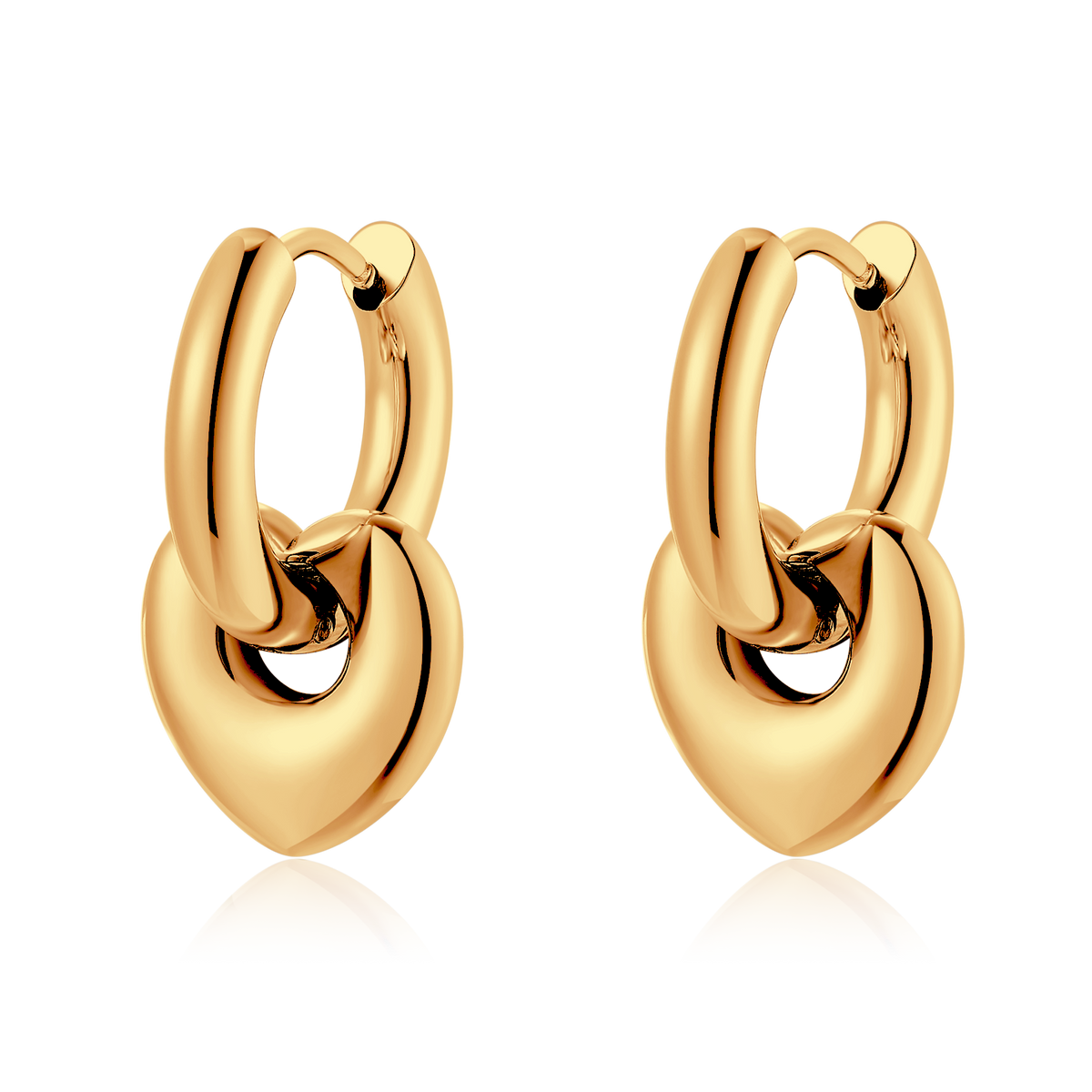 Boucles d'oreilles Anneaux Cœur Profond