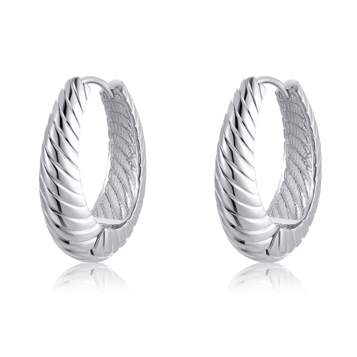 Boucles d'oreilles Anneaux Cannelé
