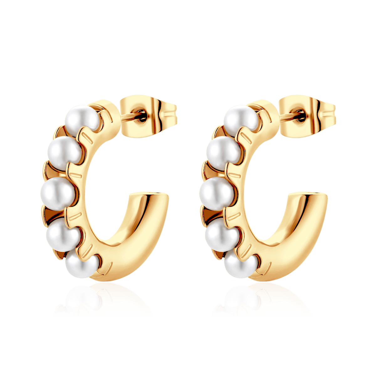 Boucles d'oreilles Demi-anneau Nacré