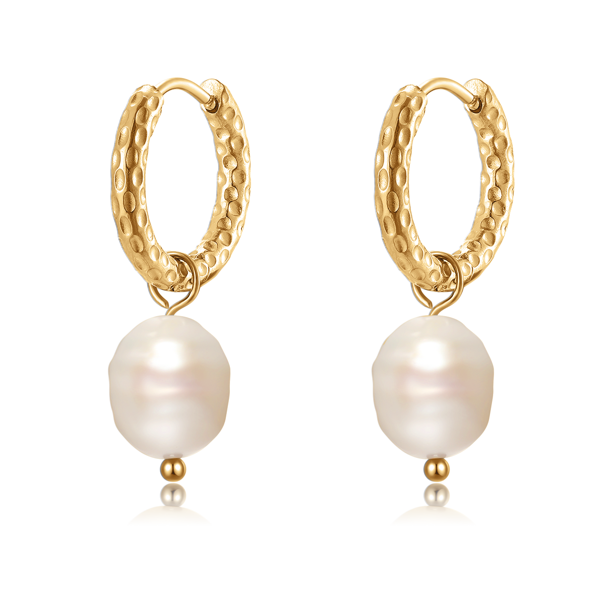 Boucles d'oreilles Anneaux Perles Élancées