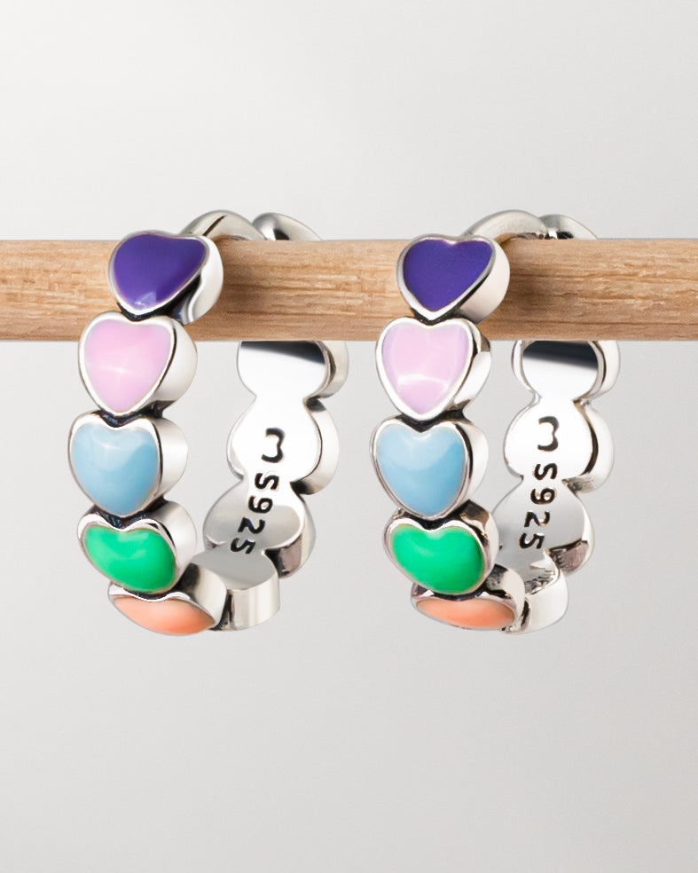 Boucles Cœurs Colorés - LaMaisonDesBijoux