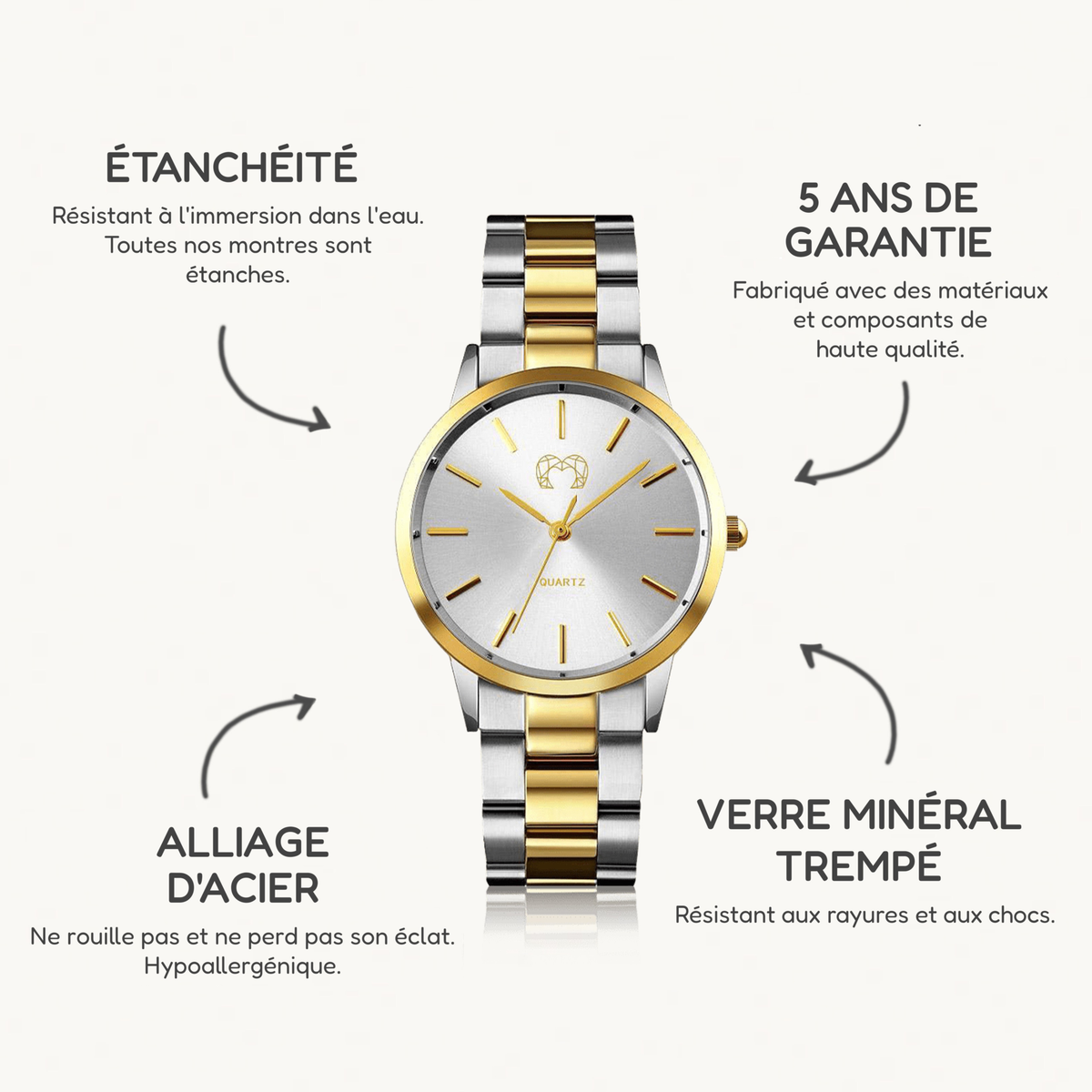 Montre Californie ~ Or Argent