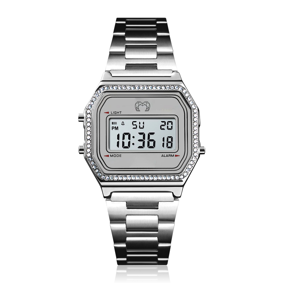 Montre Digitale Vintage Brillant ~ Silver