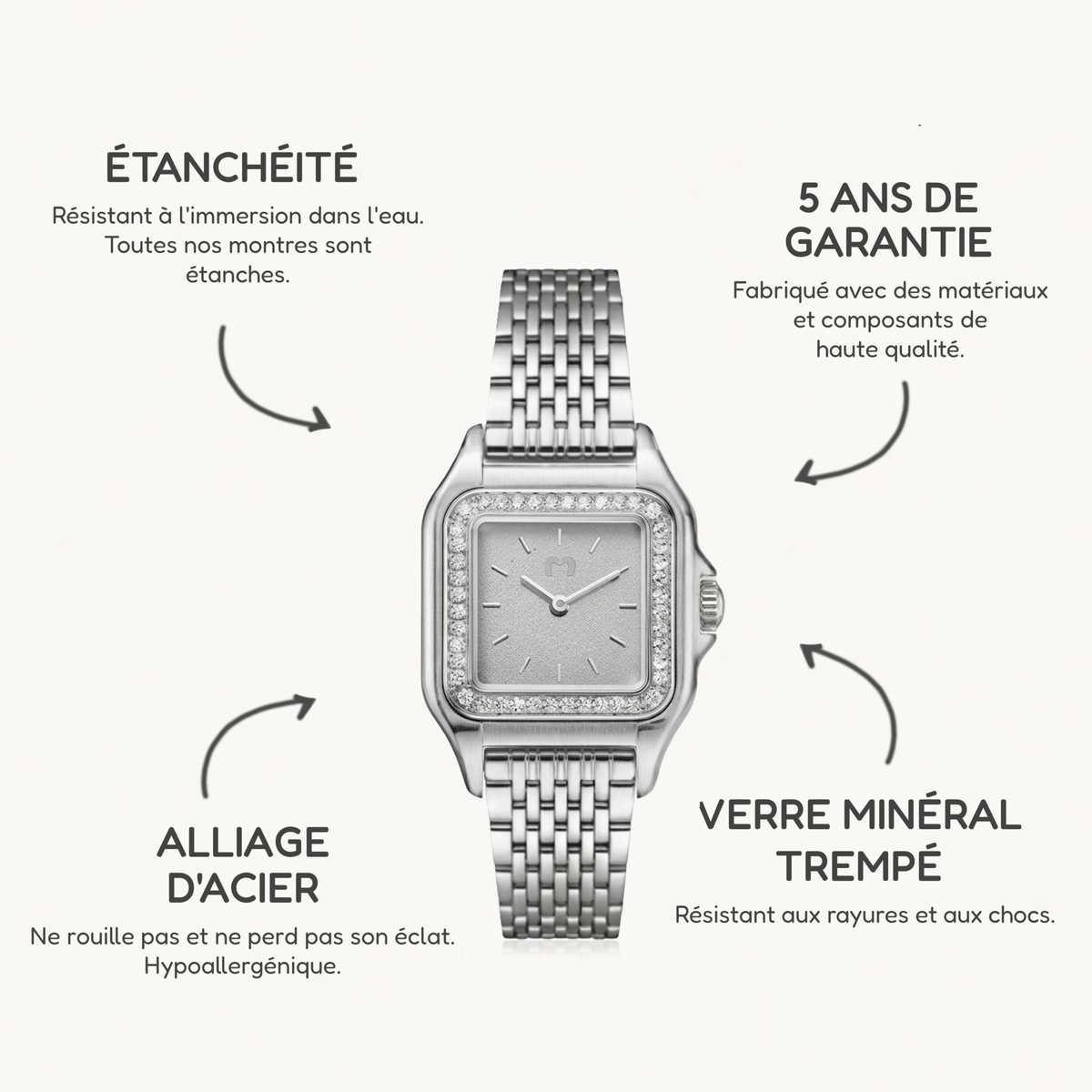 Montre Hampton Lux ~ Argent