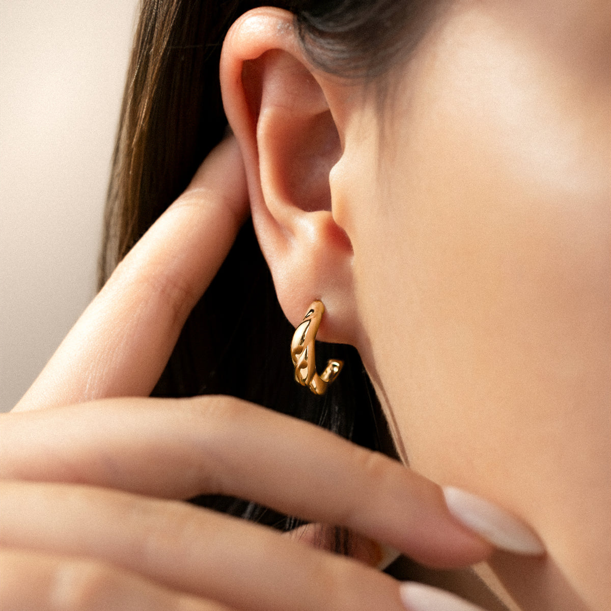 Boucles d'oreilles Demi-anneau Relief - LaMaisonDesBijoux