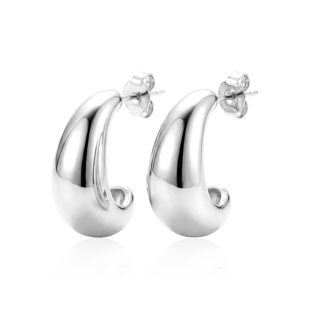 Boucles d'oreilles Demi-anneau Courbé
