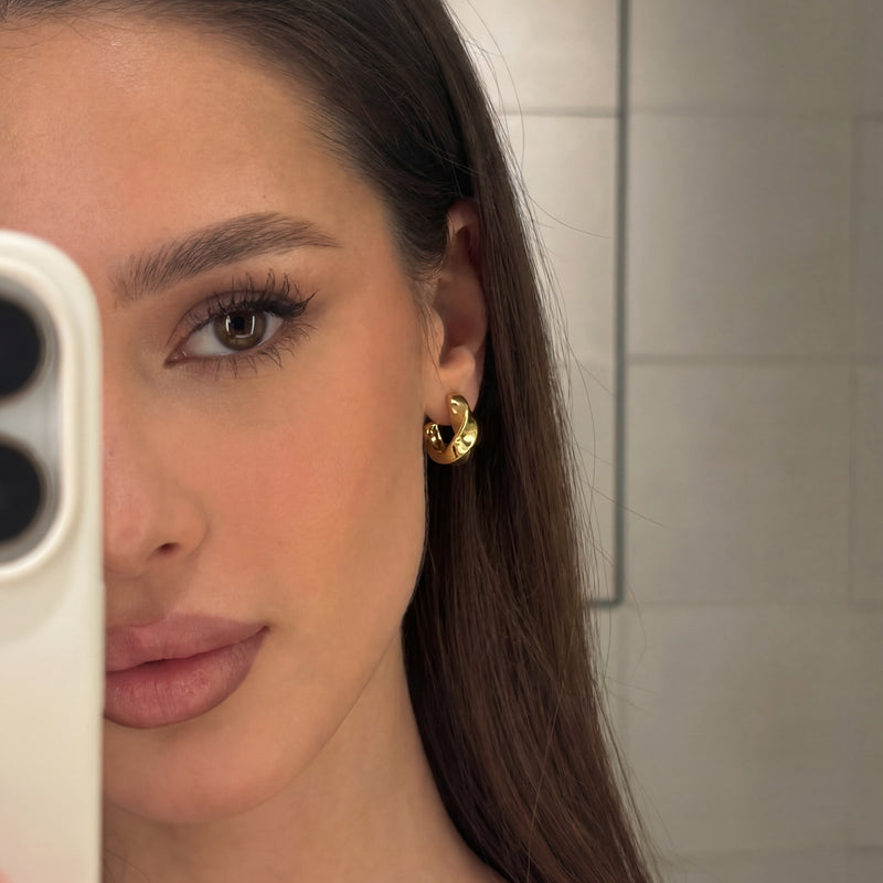 Boucles d'oreilles Demi-anneau Ondulation