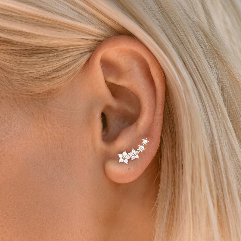 Boucles d'oreilles Fleurs Blanches