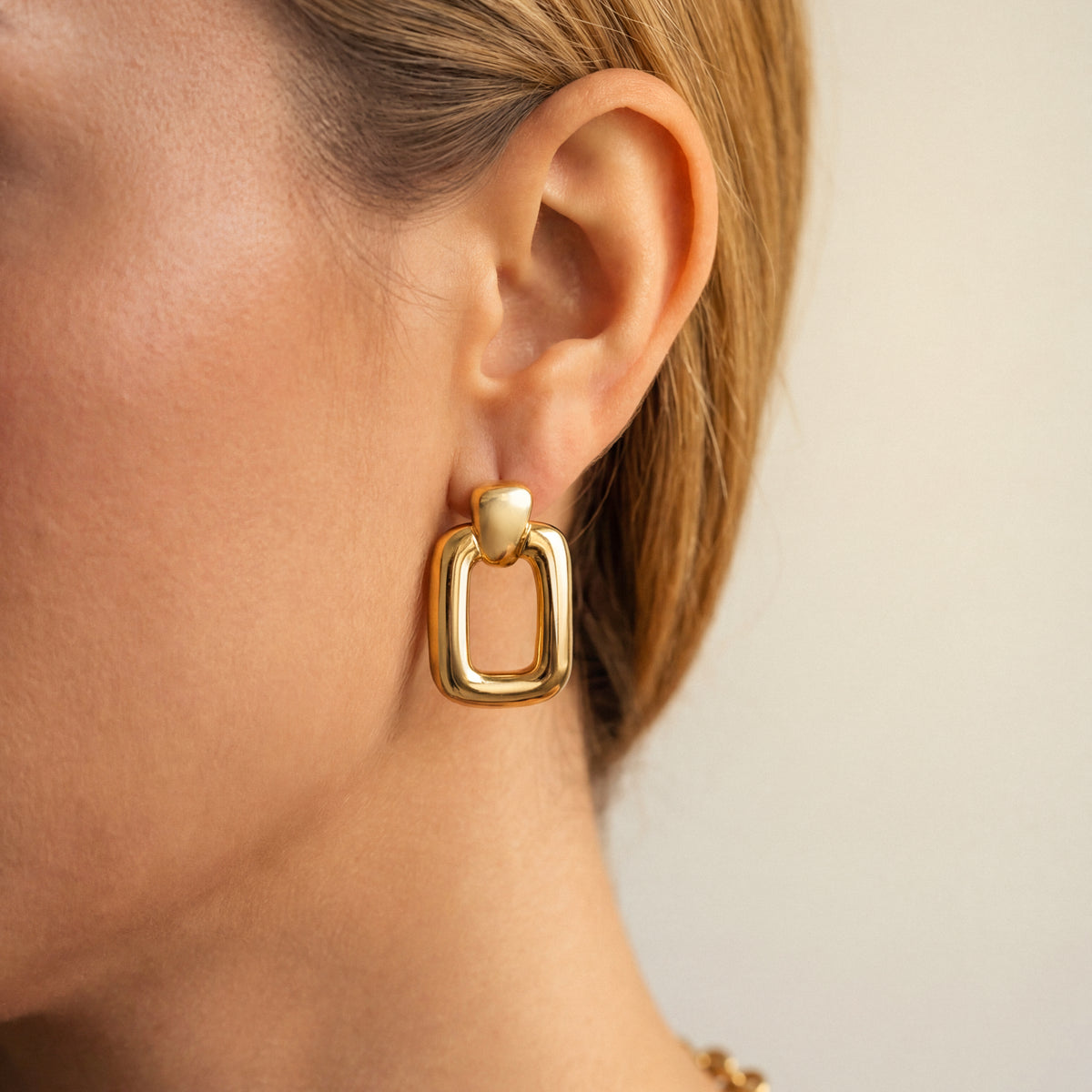 Boucles d'oreilles Anneaux Rectangulaires