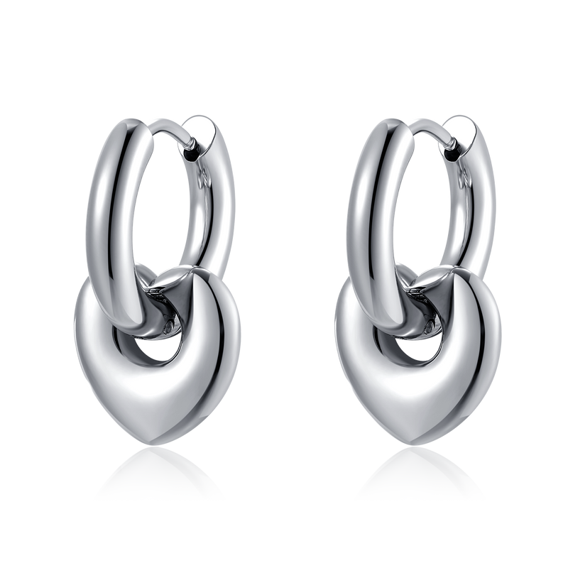 Boucles d'oreilles Anneaux Cœur Profond