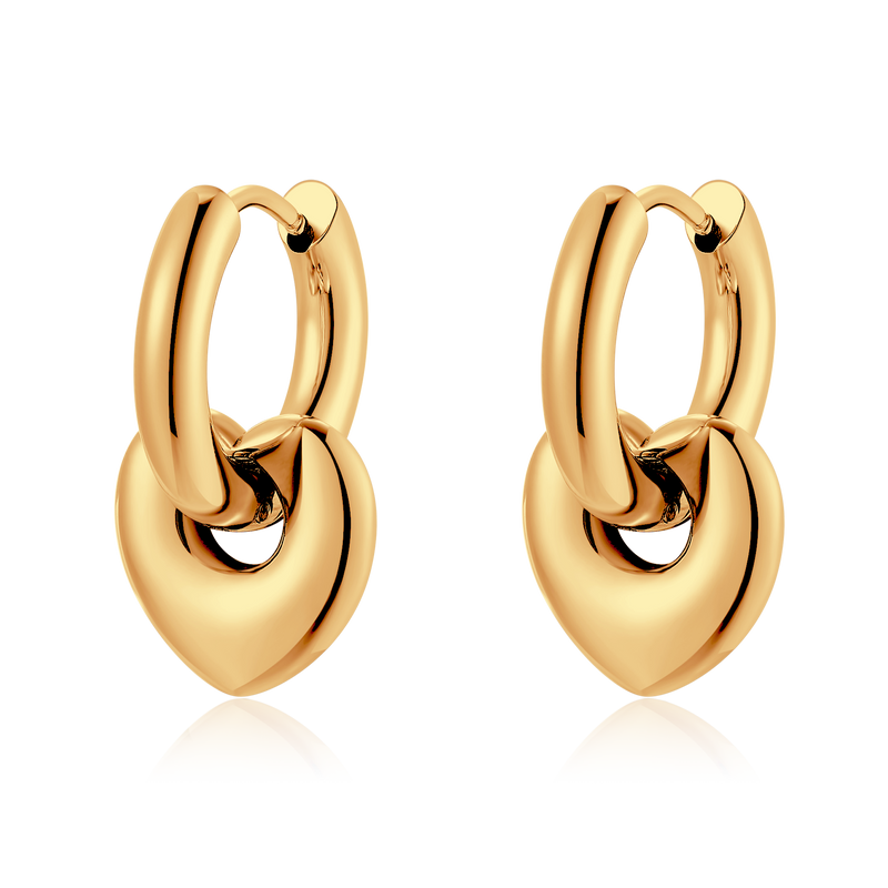 Boucles d'oreilles Anneaux Cœur Profond