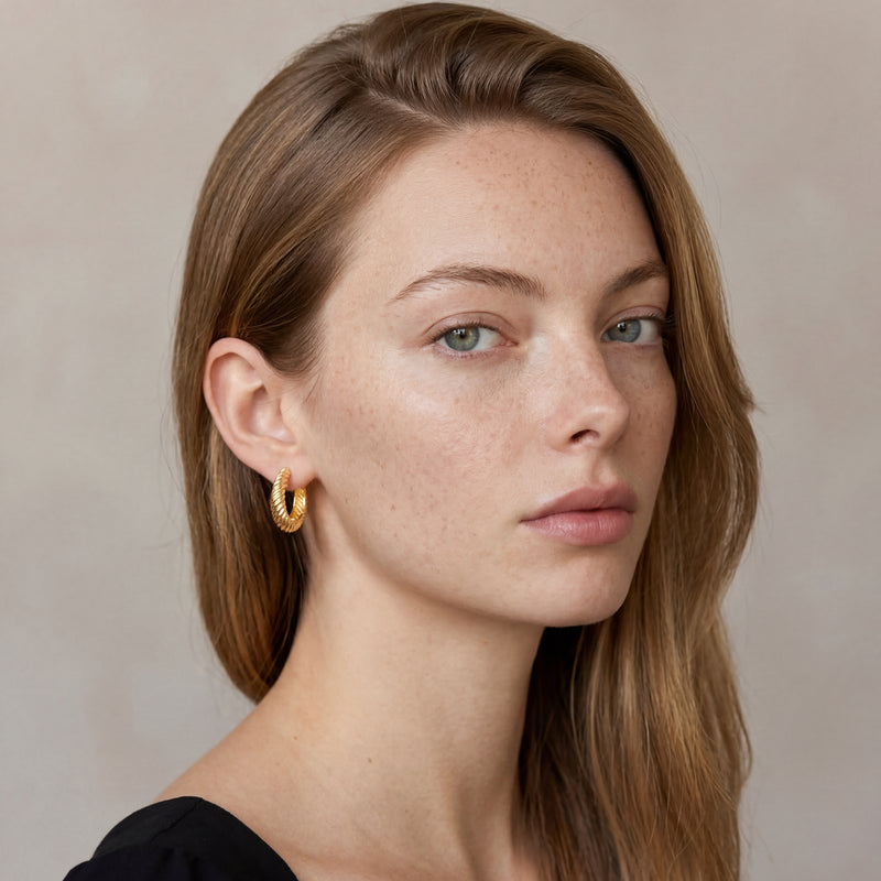 Boucles d'oreilles Anneaux Cannelé