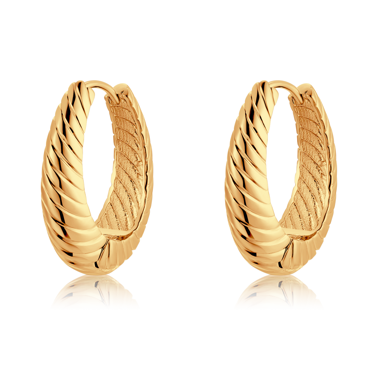 Boucles d'oreilles Anneaux Cannelé