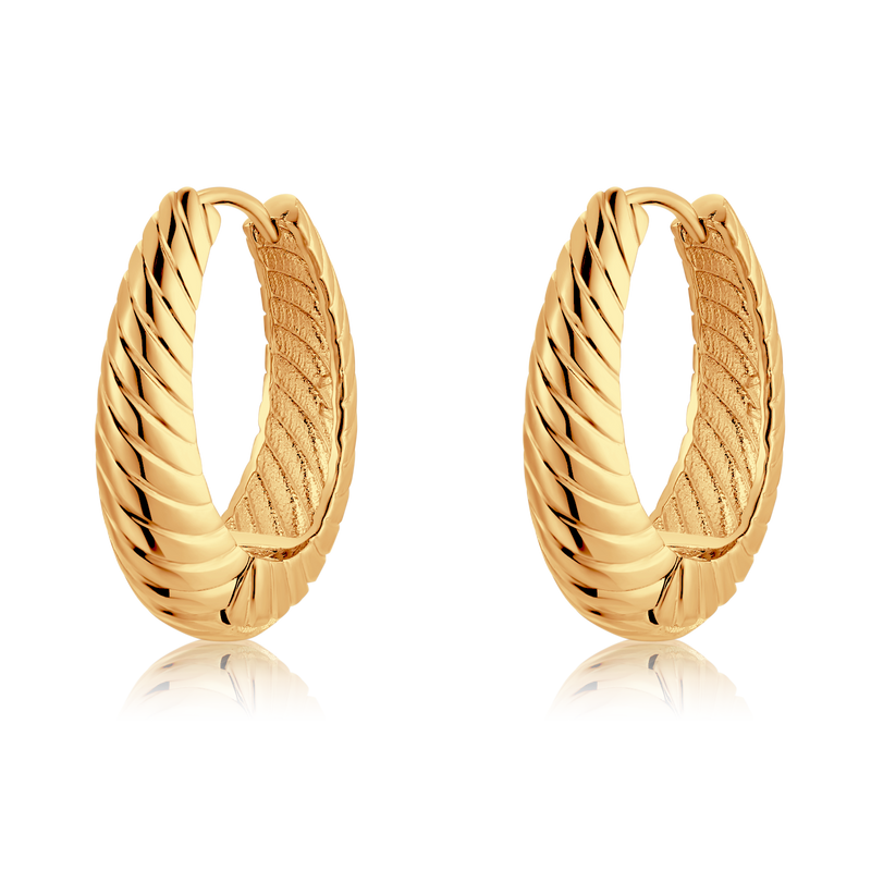 Boucles d'oreilles Anneaux Cannelé