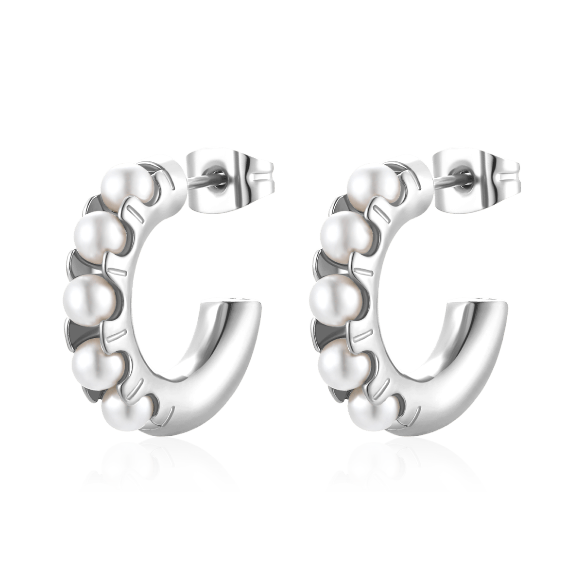 Boucles d'oreilles Demi-anneau Nacré