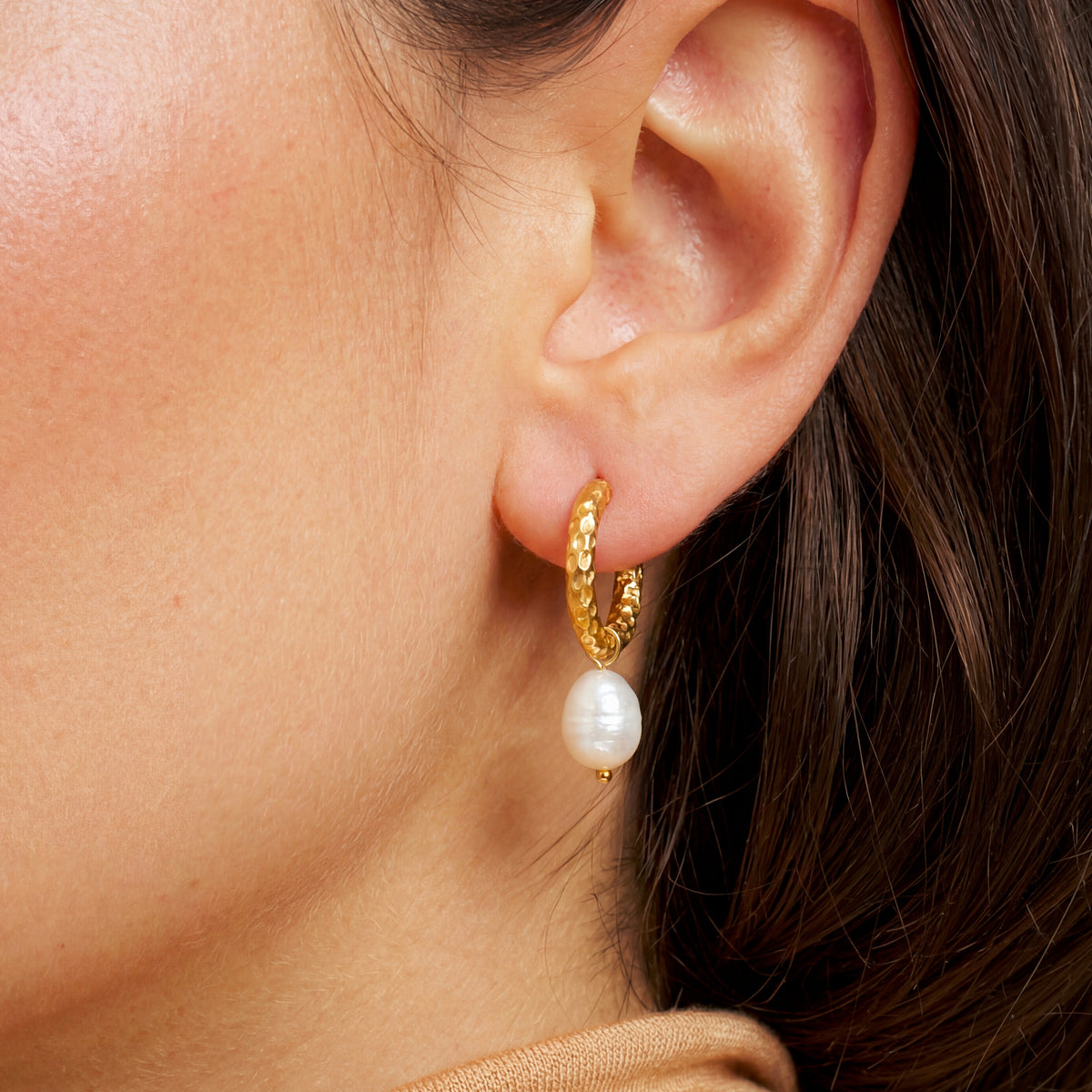 Boucles d'oreilles Anneaux Perles Élancées