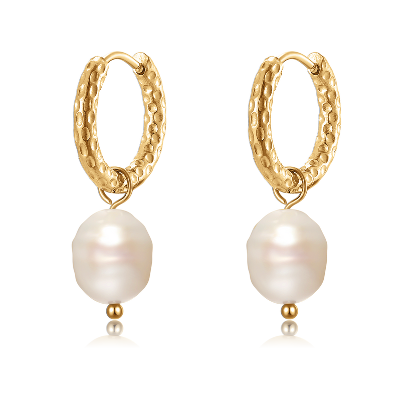 Boucles d'oreilles Anneaux Perles Élancées