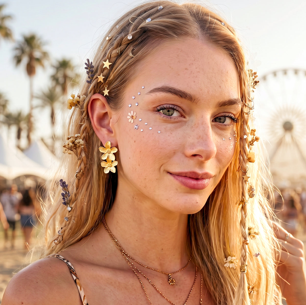 Boucles d'oreilles Cinq Pétales