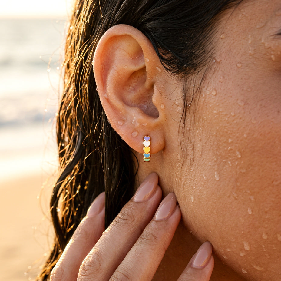 Boucles d'oreilles Cœurs Colorés