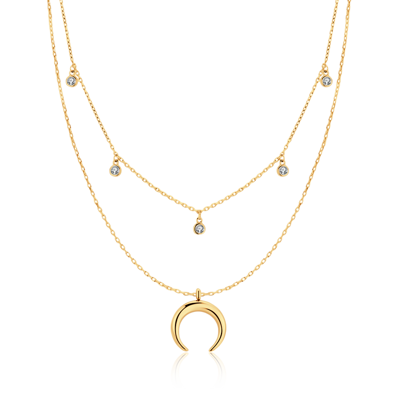 Collier Demi-Lune Zircone - LaMaisonDesBijoux