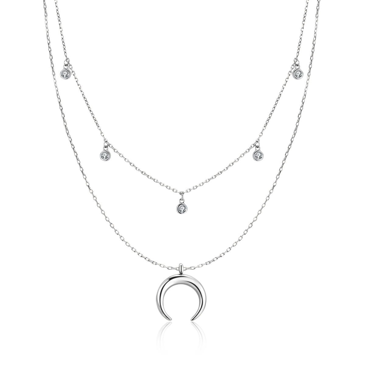 Collier Demi-Lune Zircone - LaMaisonDesBijoux