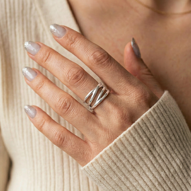 Bague Bandes Parallèles