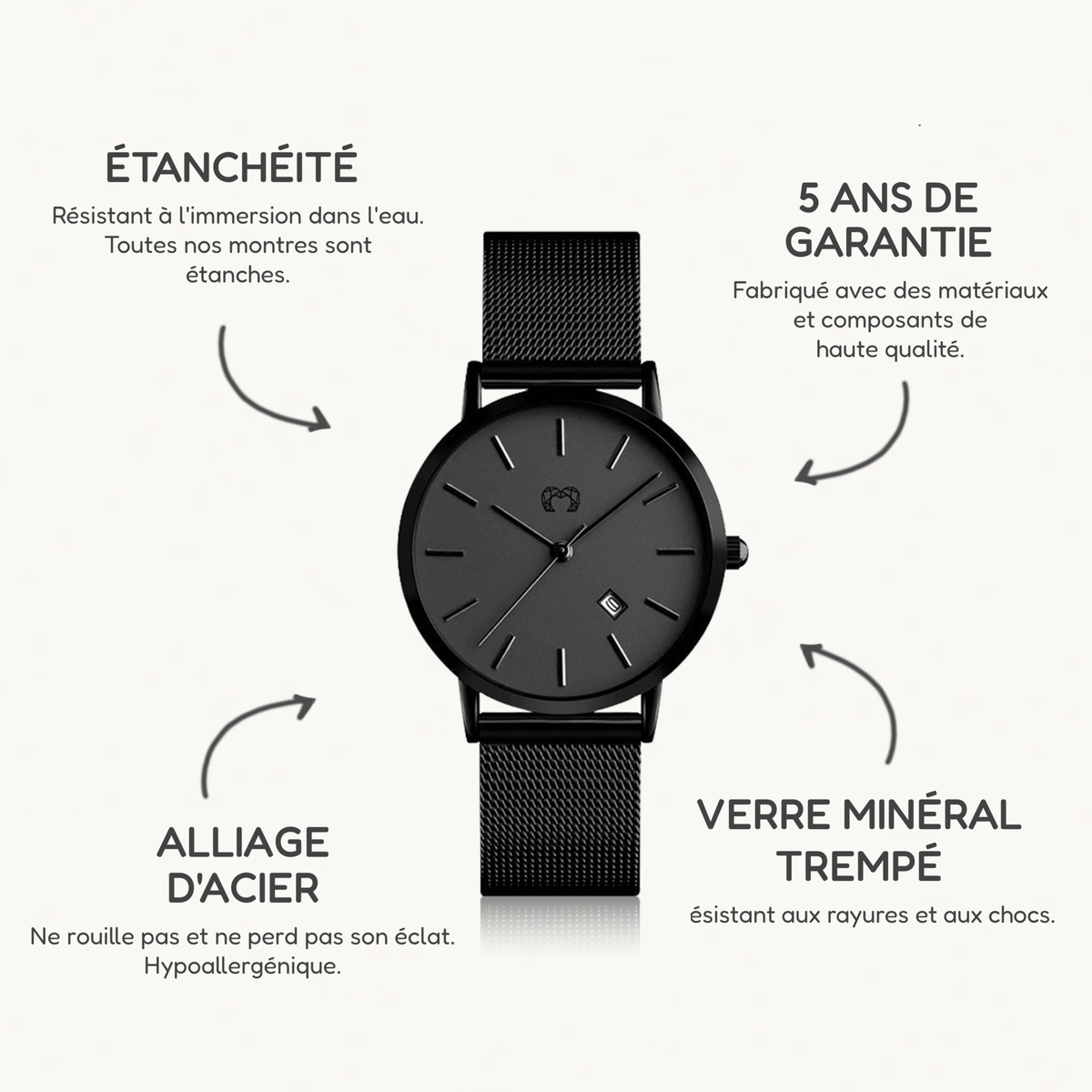 Montre Marseille ~ Anthracite