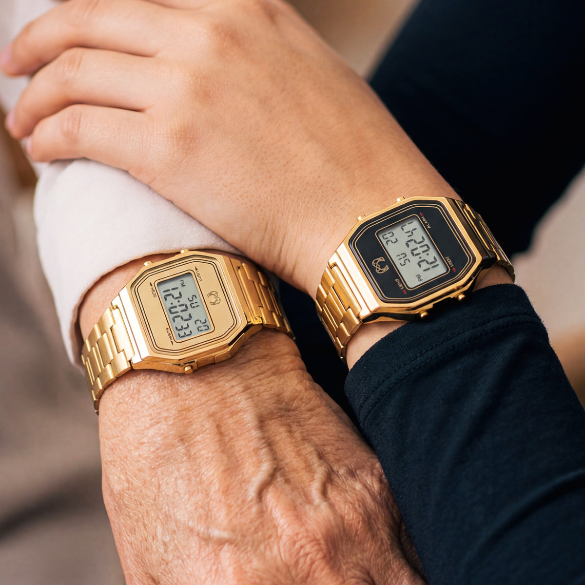 Montre Digitale Vintage ~ Noir Or