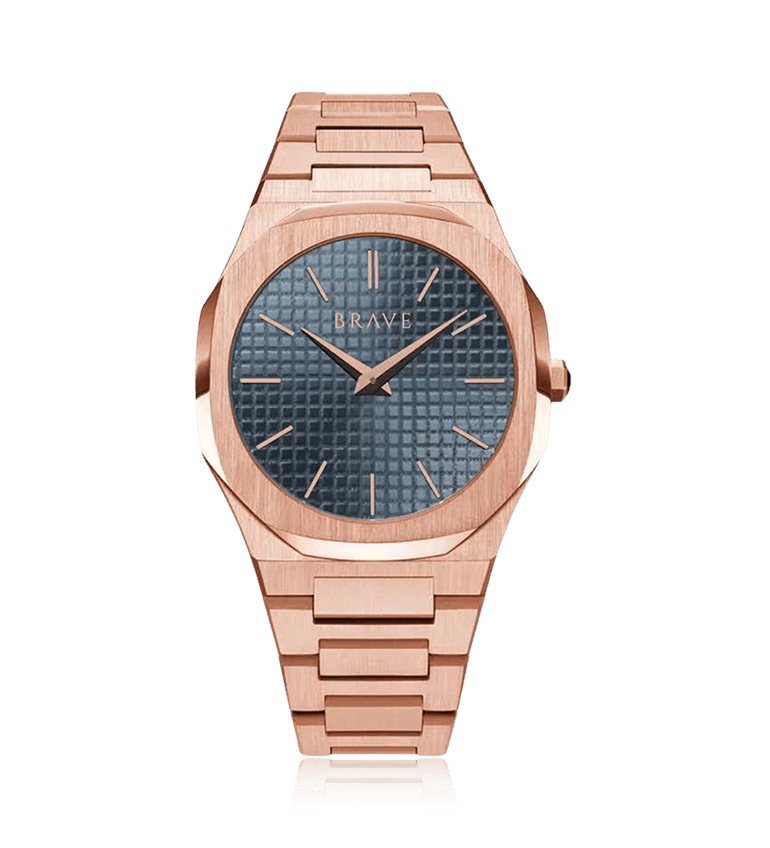 Montre BRAVE Empire ~ Or Rose-Bleu