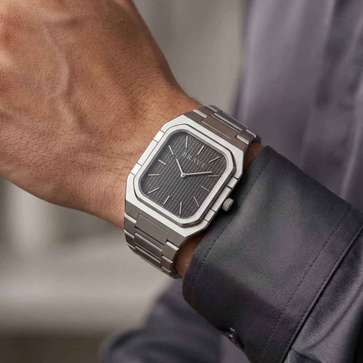 Montre BRAVE Brando ~ Argent-Noir