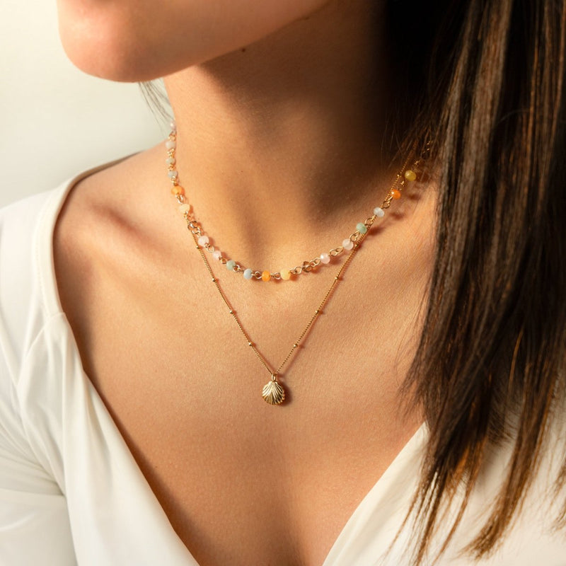 (Pack 2) Collier Coquille Marine + Canari - LaMaisonDesBijoux