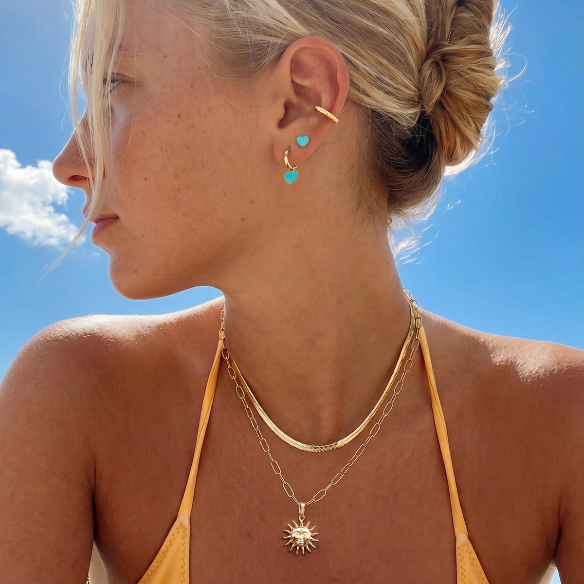 Boucles d'oreilles Anneaux Cœur