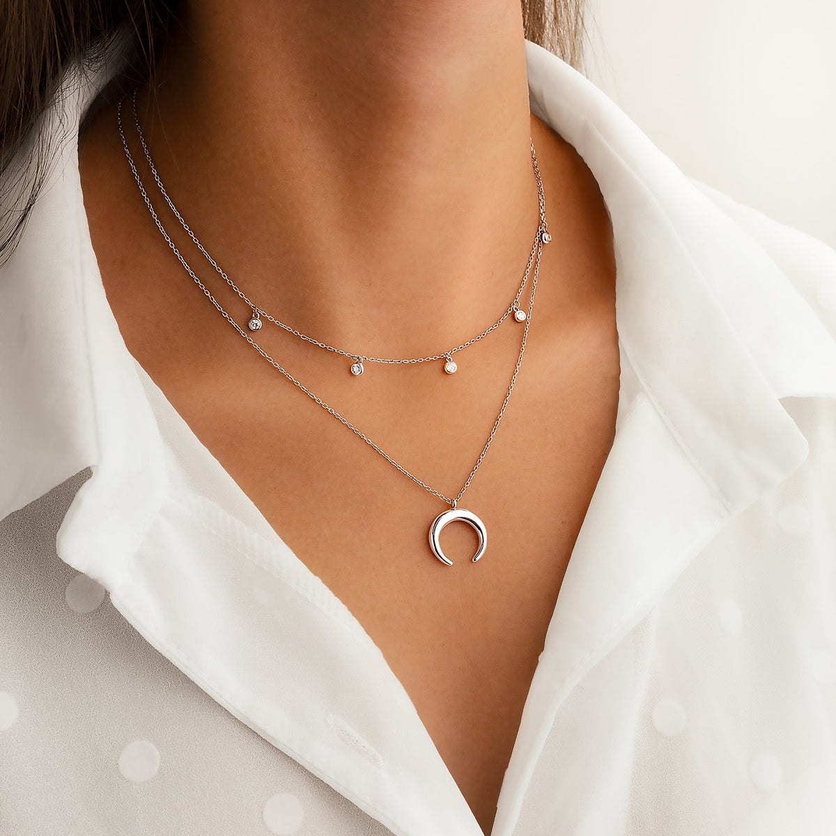 Collier "Demi-Lune Zircon" - LaMaisonDesBijoux