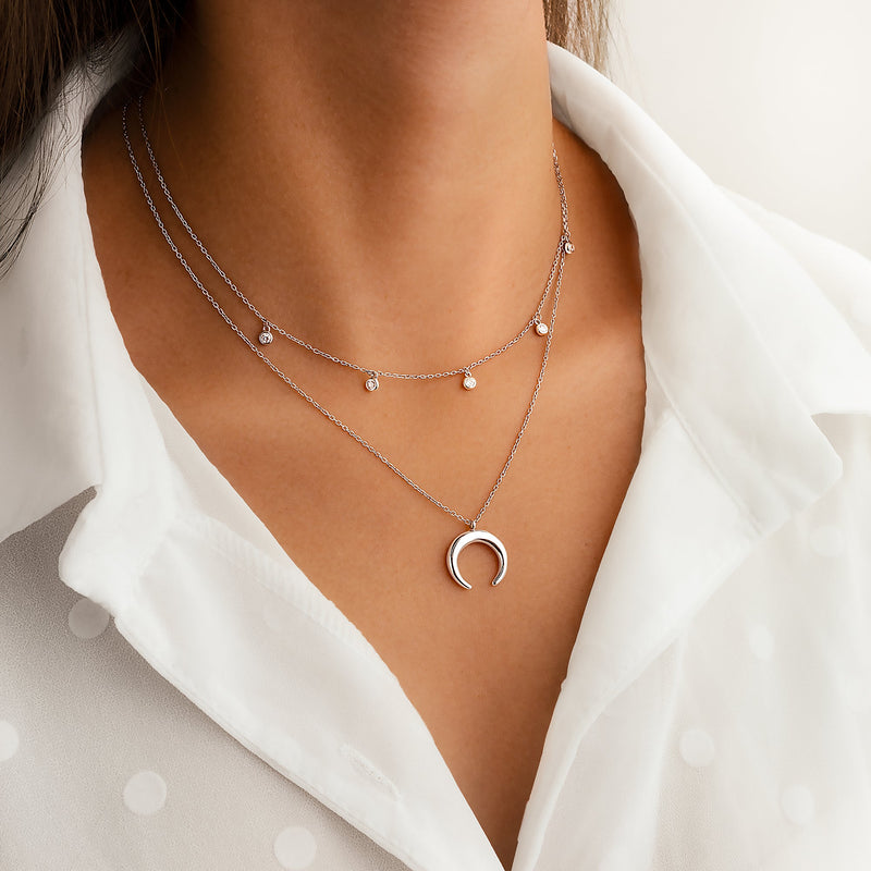 Collier "Demi-Lune Zircon" - LaMaisonDesBijoux