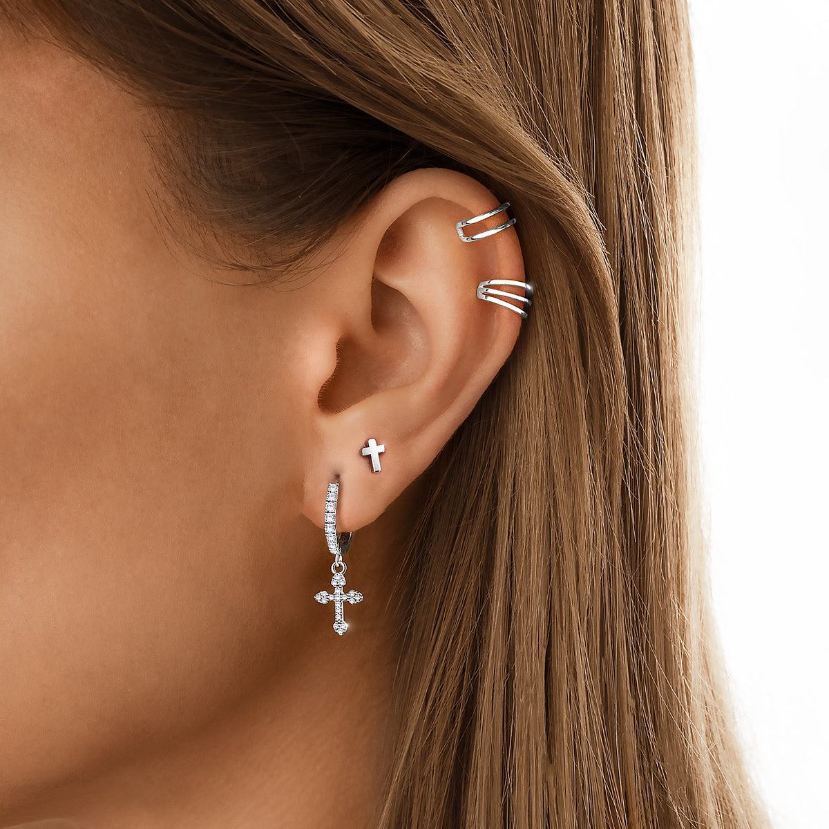 Boucles Mini "Croix" - LaMaisonDesBijoux