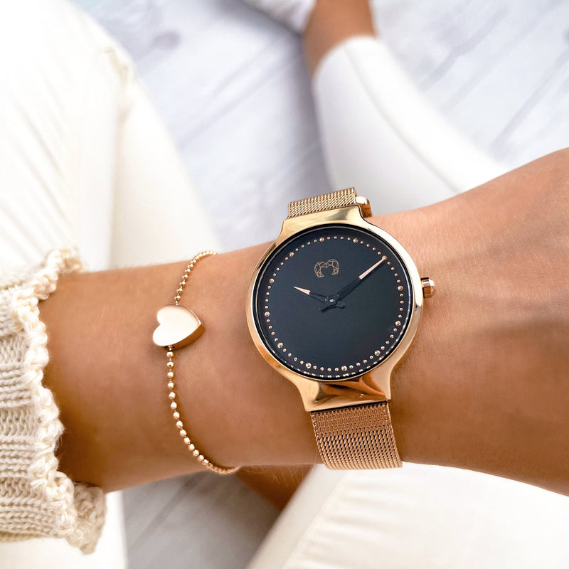 Montre "Base" ~ Rose Noir - LaMaisonDesBijoux