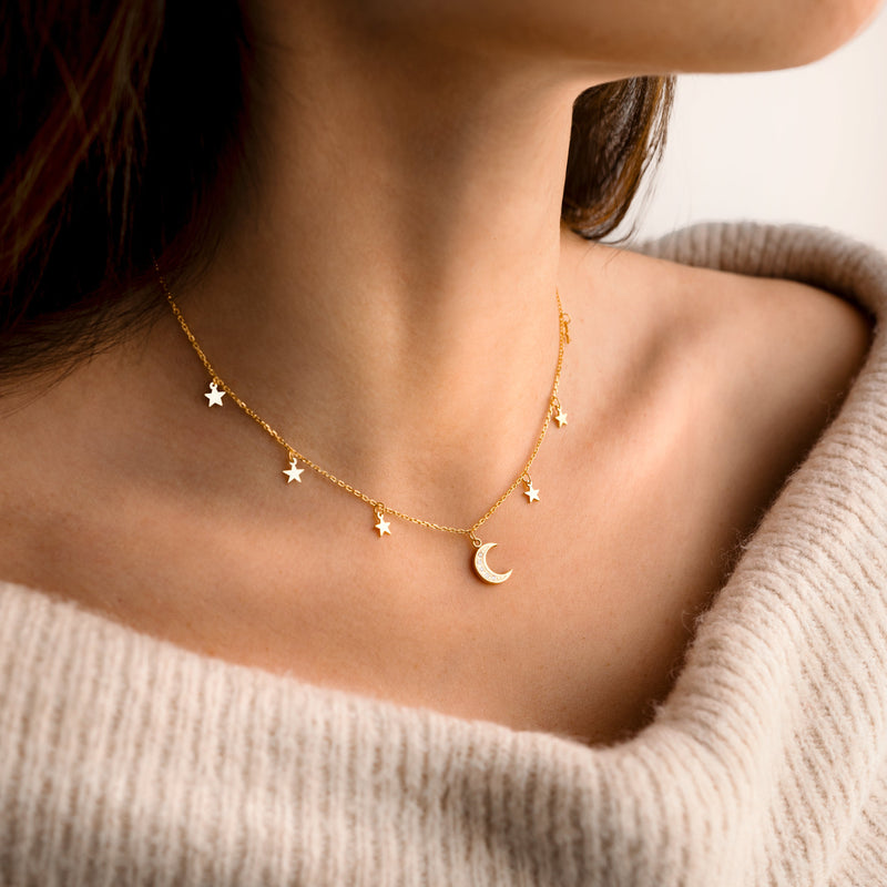 Collier "Lune Étoilée" - LaMaisonDesBijoux