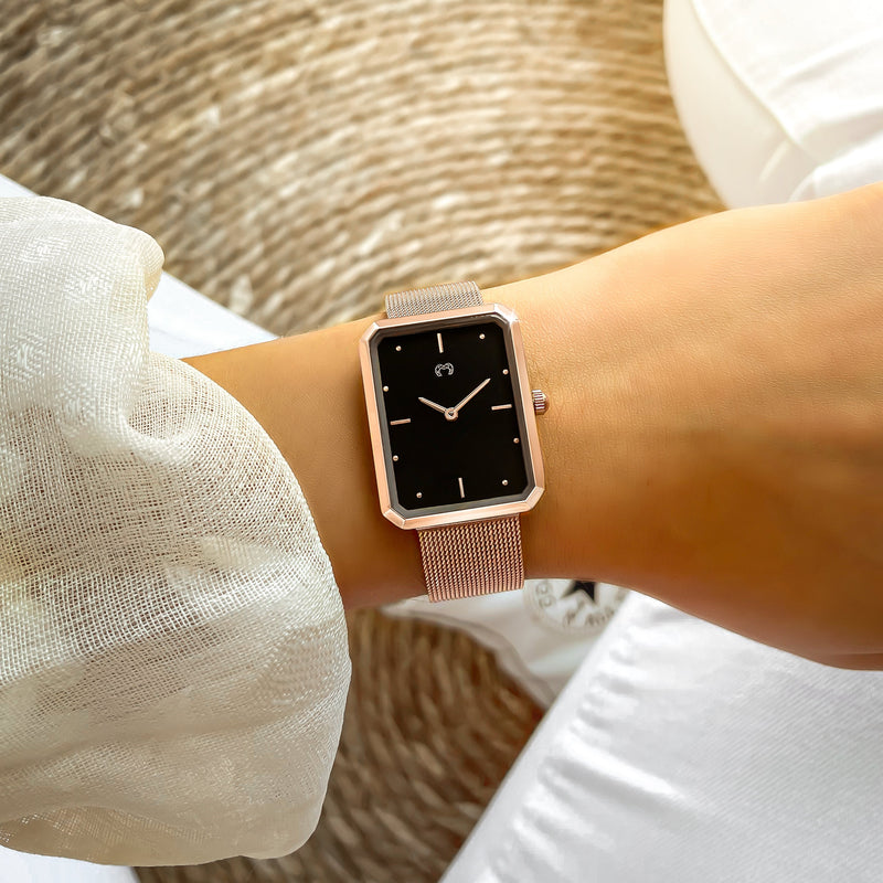 Montre "Capitaine" ~ Rose Noir - LaMaisonDesBijoux
