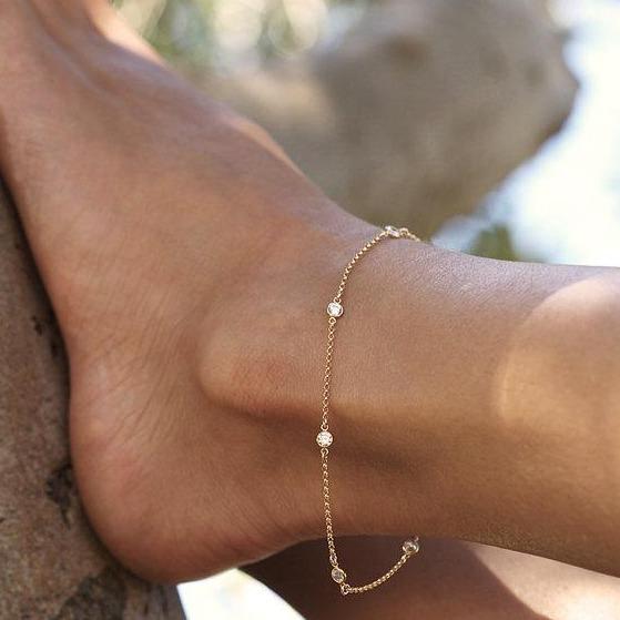 Bracelet de cheville "Diamants" - LaMaisonDesBijoux